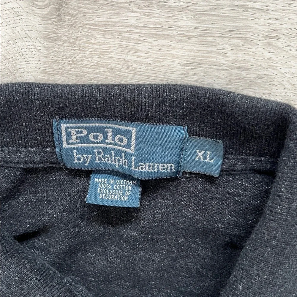 Polo Ralph Lauren Polo Shirt Mens XL Dark Gray Black Long Sleeve Top Pony Preppy